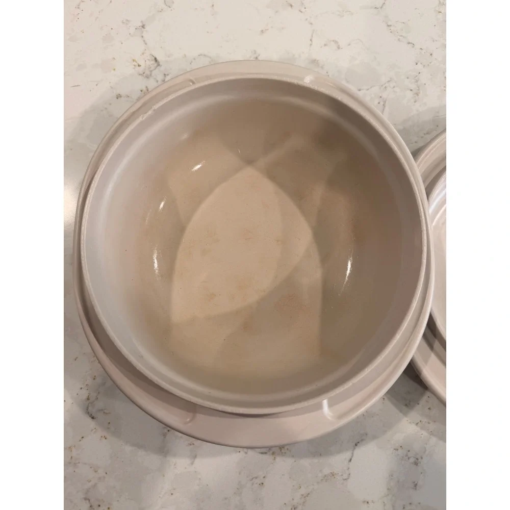 Vintage Tupperware Ultra 21 Almond Beige 500mL Round Casserole Dish Lid 1748-12